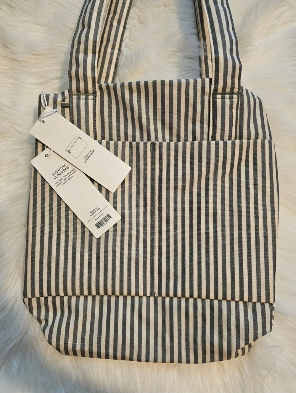 NWT BAGGU Everyday Cloud Bag Sage Stripe - Picture 3 of 5
